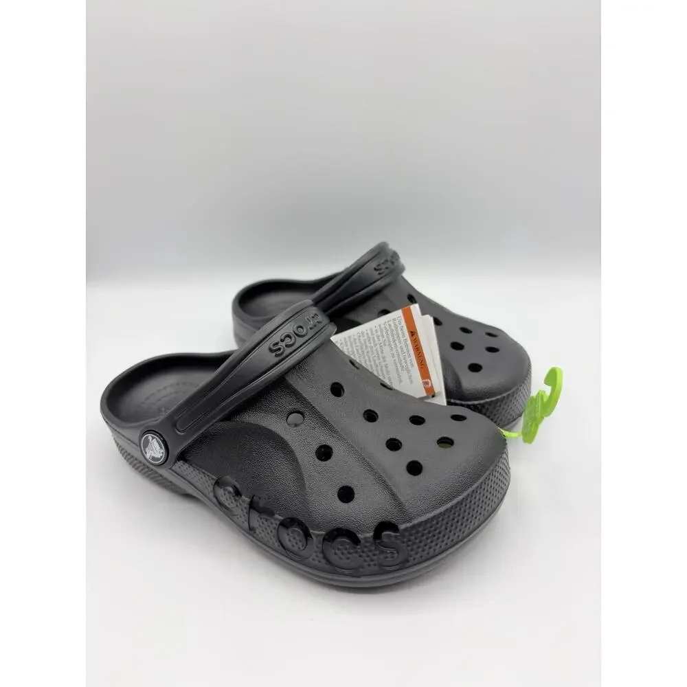 Crocs Baya Clog Sandals Shoes 207013 Black Kids Size J1 NWT
